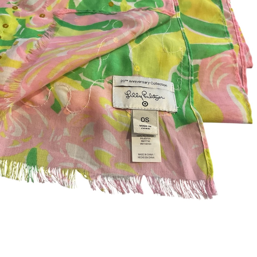 Lilly Pulitzer Pastel Floral Scarf  20th anniversary